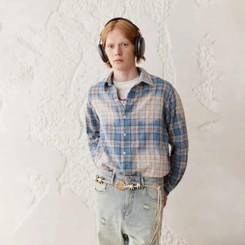 KREATE Shirts Unisex Blue Plaid-6