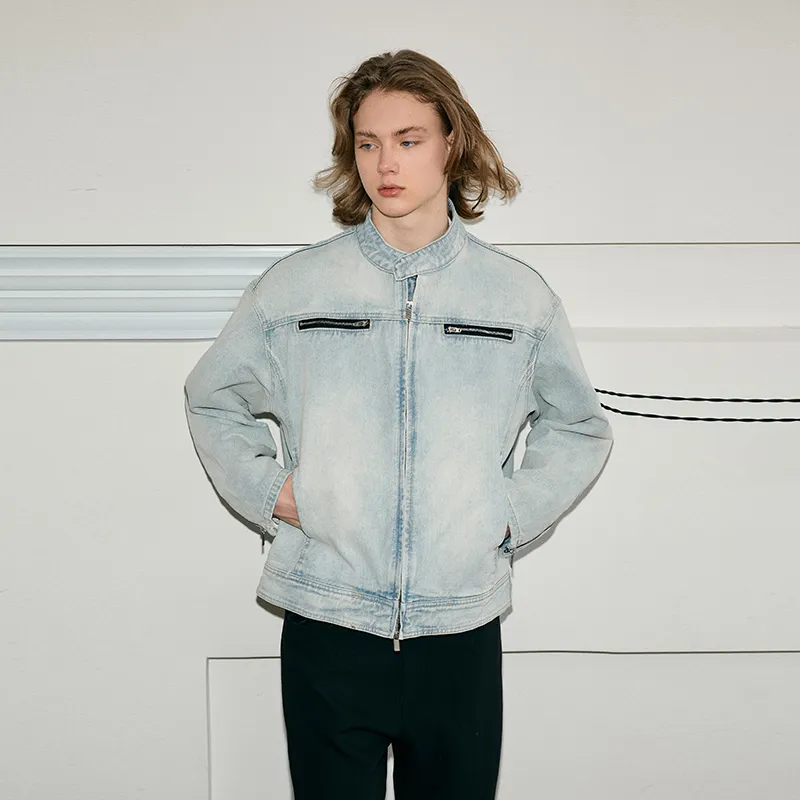KREATE DENIM Washing Process Series Denim Jacket Unisex Yellow Mud Denim-19