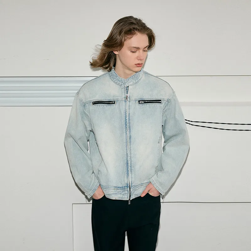 KREATE DENIM Washing Process Series Denim Jacket Unisex Yellow Mud Denim-20