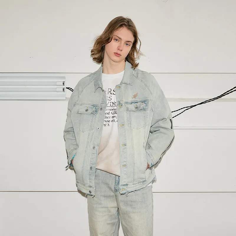 KREATE DENIM Washing Process Series Denim Jacket Unisex Yellow Mud Denim-5