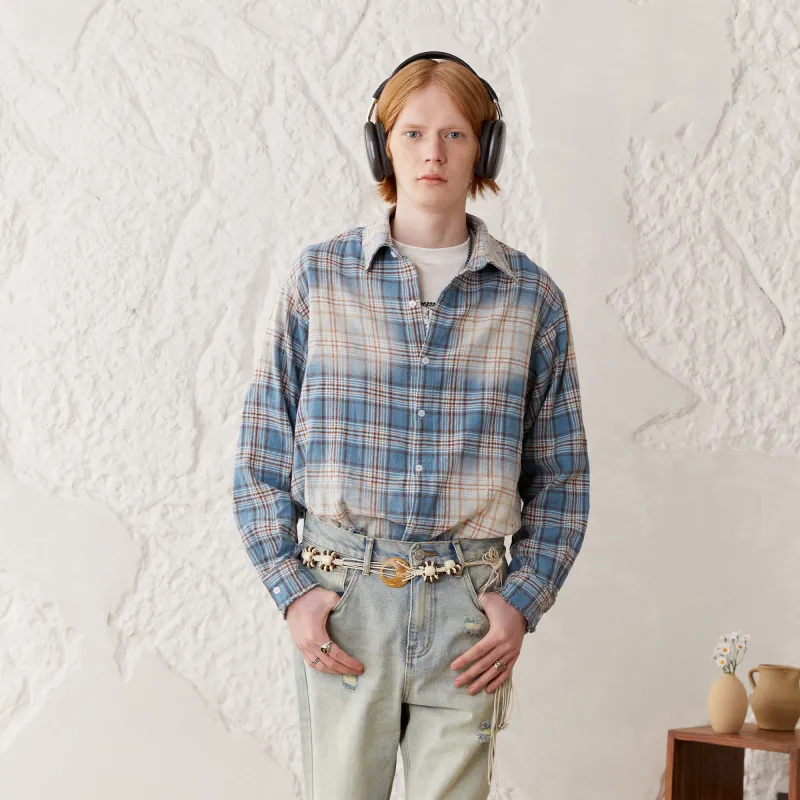 KREATE Shirts Unisex Blue Plaid-5