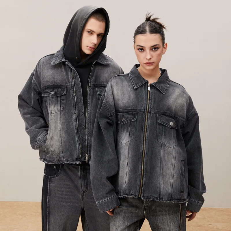 KREATE DENIM Washing Process Series Denim Jacket Unisex Yellow Mud Denim-27