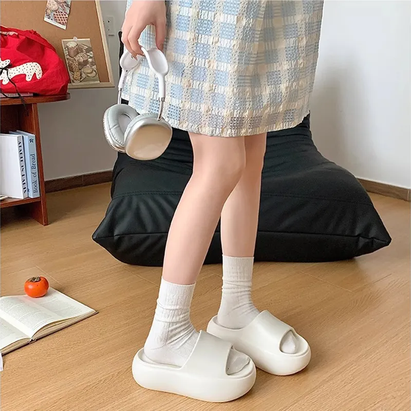 XMISTUO Minimalist Style Solid Color Platform Slippers For Women's Summer Students Home Soft Sole Comfortable Slippers-14