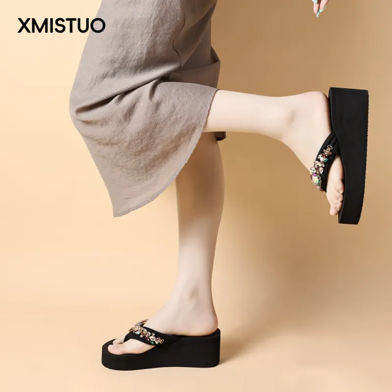 XMISTUO Quiet Abrasion Resistant Slip Resistant Flip Flops Women's-4