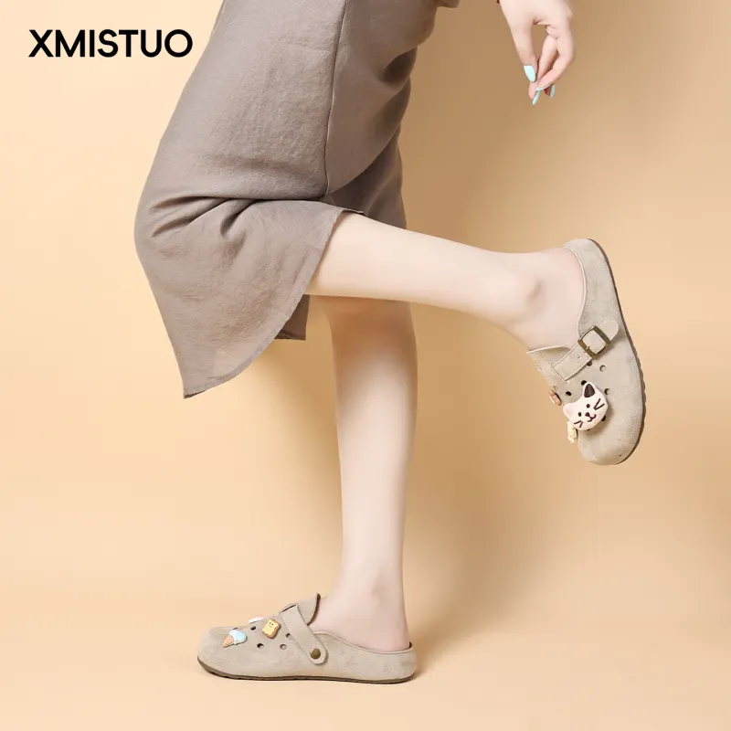 XMISTUO Quiet Abrasion Resistant Slip Resistant Closed Toe Slippers Women's-8