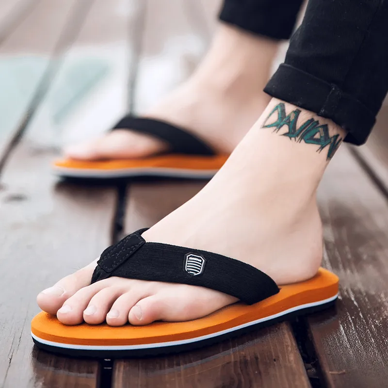 XMISTUO Rubber Sole Slip Resistant Abrasion Resistant Quiet Flip Flops Men's-10