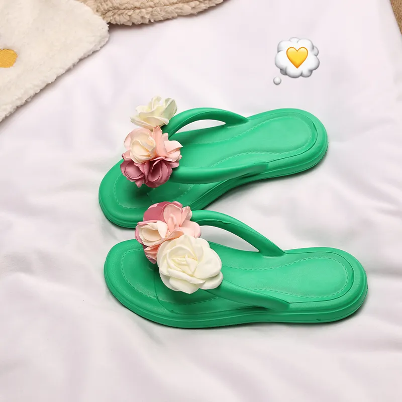 XMISTUO Soft And Bouncy Feeling Women's Summer EVA Floral Comfortable Slip Resistant Waterproof Flip Flops-13