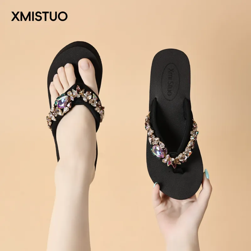 XMISTUO Quiet Abrasion Resistant Slip Resistant Flip Flops Women's-2