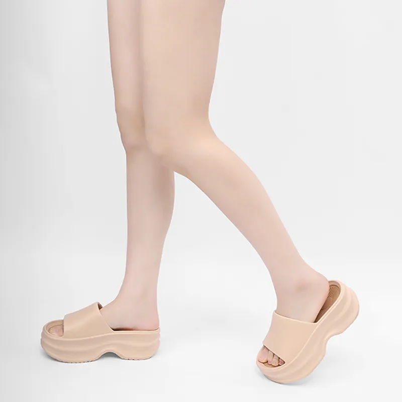 XMISTUO Minimalist Style Fashion Squashy And Bouncy Feeling Platform Slippers For Women's-4