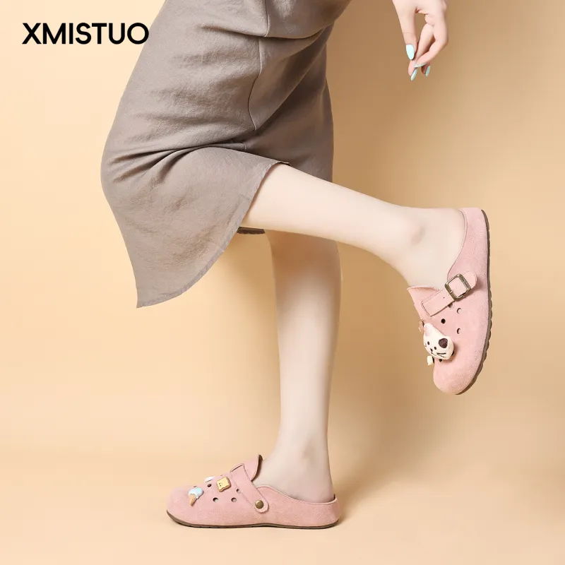 XMISTUO Quiet Abrasion Resistant Slip Resistant Closed Toe Slippers Women's-17