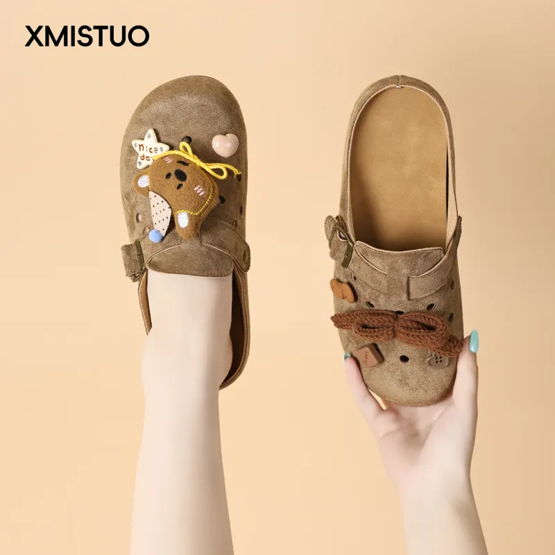 XMISTUO Quiet Abrasion Resistant Slip Resistant Closed Toe Slippers Women's-1