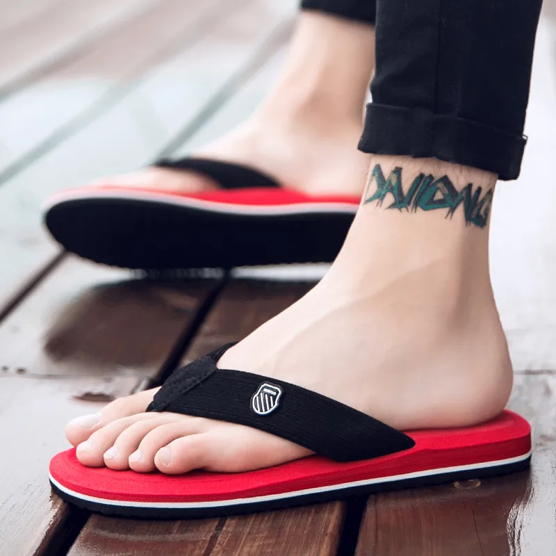 XMISTUO Rubber Sole Slip Resistant Abrasion Resistant Quiet Flip Flops Men's-23