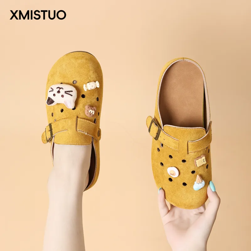 XMISTUO Quiet Abrasion Resistant Slip Resistant Closed Toe Slippers Women's-13