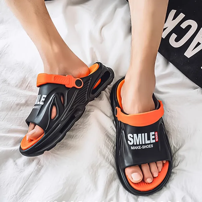 XMISTUO Teenagers Squashy And Bouncy Feeling Platform Slippers For Men's Summer Home Casual, Dual Purpose Slippers-14