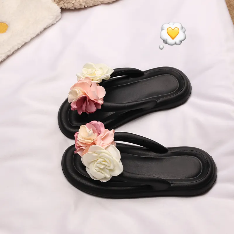 XMISTUO Soft And Bouncy Feeling Women's Summer EVA Floral Comfortable Slip Resistant Waterproof Flip Flops-23