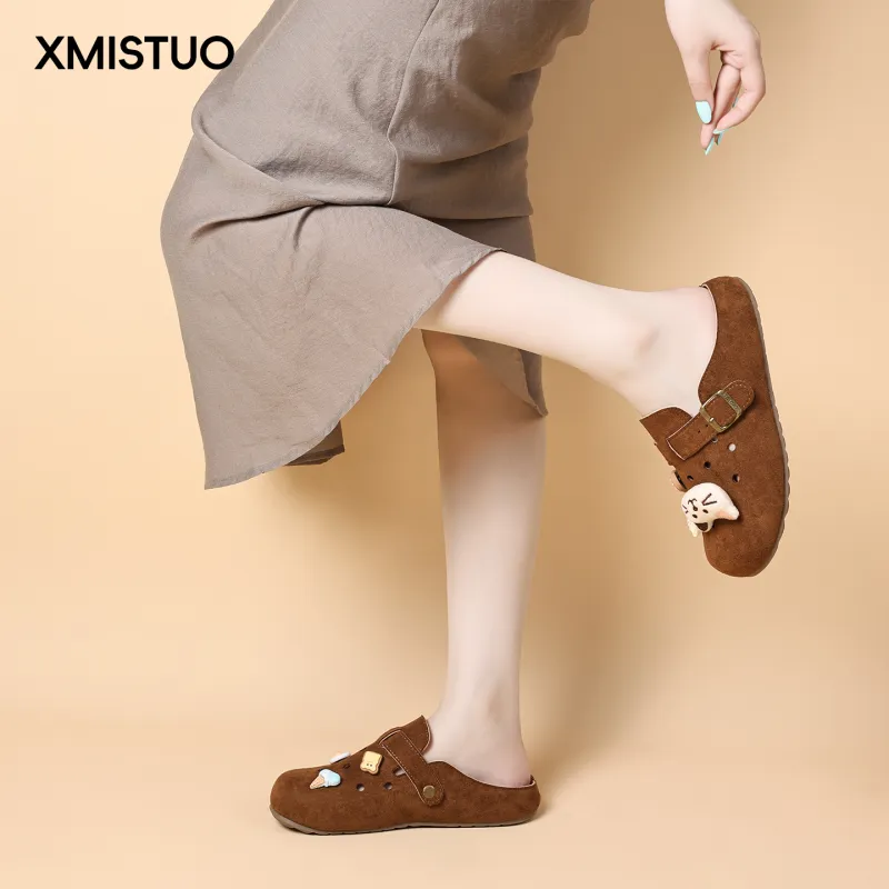 XMISTUO Quiet Abrasion Resistant Slip Resistant Closed Toe Slippers Women's-11