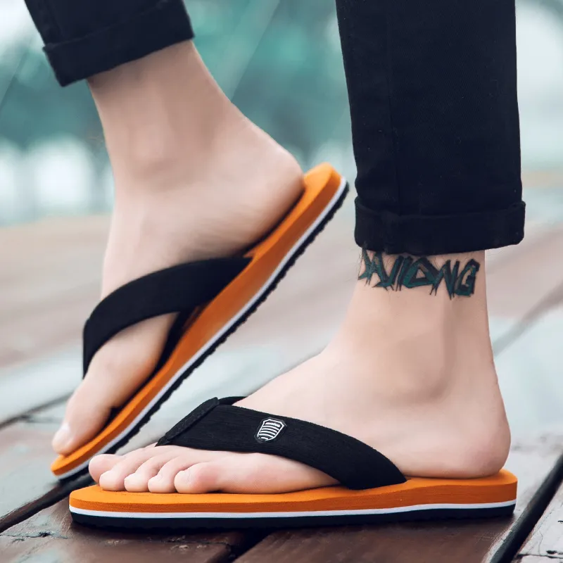 XMISTUO Rubber Sole Slip Resistant Abrasion Resistant Quiet Flip Flops Men's-9