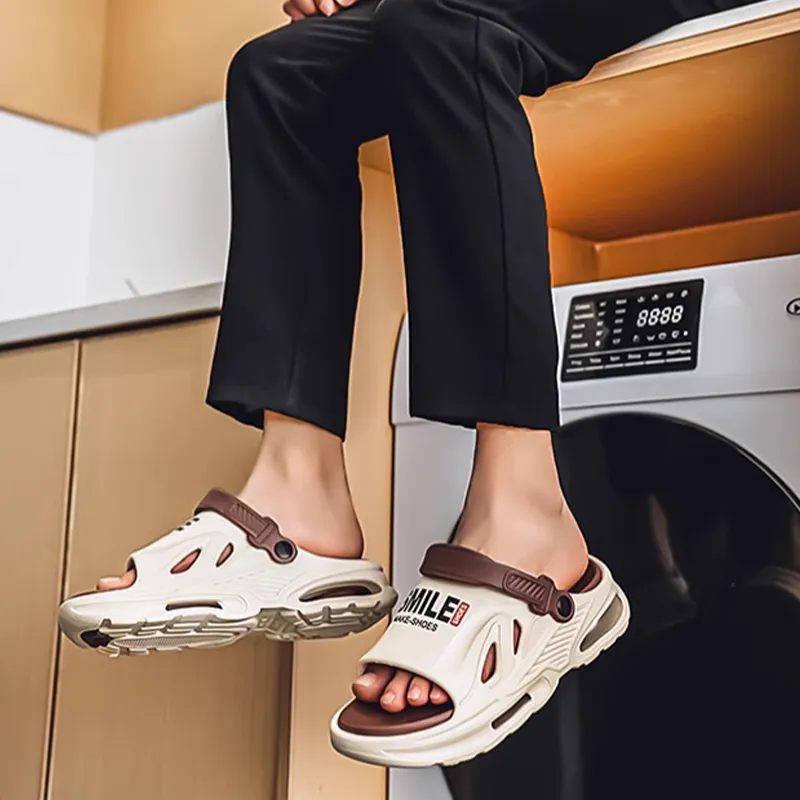 XMISTUO Teenagers Squashy And Bouncy Feeling Platform Slippers For Men's Summer Home Casual, Dual Purpose Slippers-2
