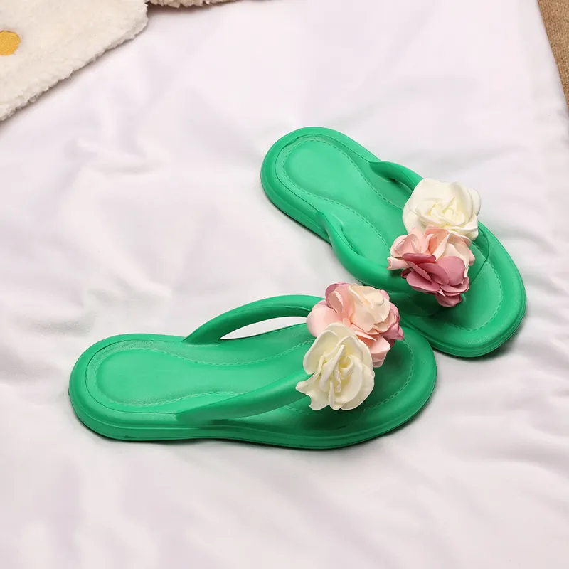 XMISTUO Soft And Bouncy Feeling Women's Summer EVA Floral Comfortable Slip Resistant Waterproof Flip Flops-15