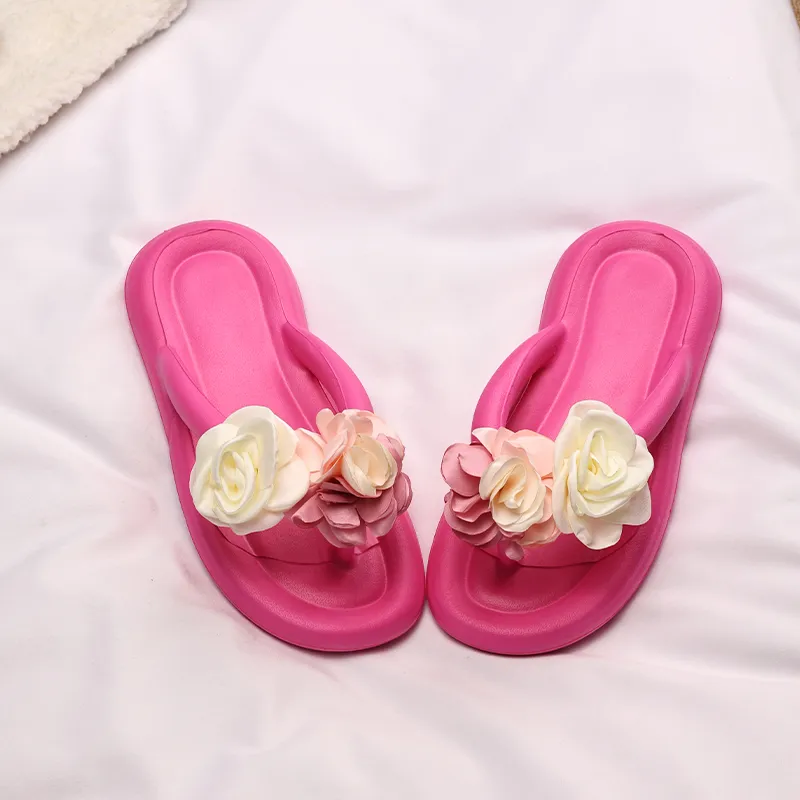 XMISTUO Soft And Bouncy Feeling Women's Summer EVA Floral Comfortable Slip Resistant Waterproof Flip Flops-9