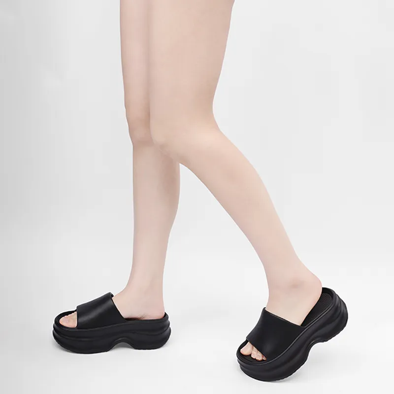 XMISTUO Minimalist Style Fashion Squashy And Bouncy Feeling Platform Slippers For Women's-9