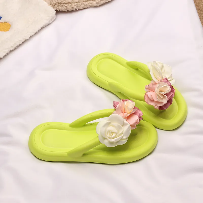 XMISTUO Soft And Bouncy Feeling Women's Summer EVA Floral Comfortable Slip Resistant Waterproof Flip Flops-20