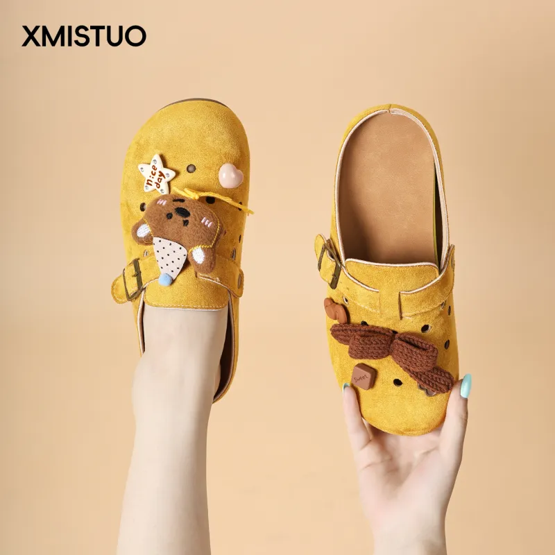 XMISTUO Quiet Abrasion Resistant Slip Resistant Closed Toe Slippers Women's-14