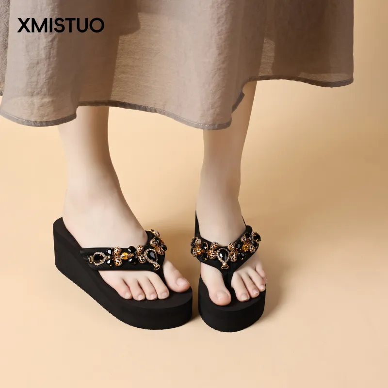 XMISTUO Quiet Abrasion Resistant Slip Resistant Flip Flops Women's-6