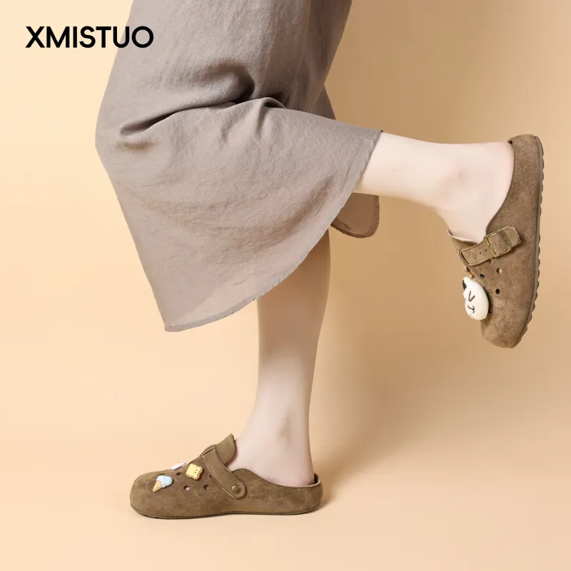XMISTUO Quiet Abrasion Resistant Slip Resistant Closed Toe Slippers Women's-4
