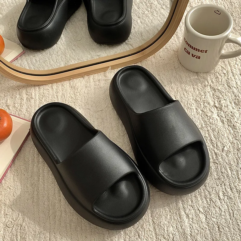 XMISTUO Minimalist Style Solid Color Platform Slippers For Women's Summer Students Home Soft Sole Comfortable Slippers-21