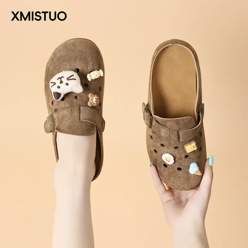 XMISTUO Quiet Abrasion Resistant Slip Resistant Closed Toe Slippers Women's-1