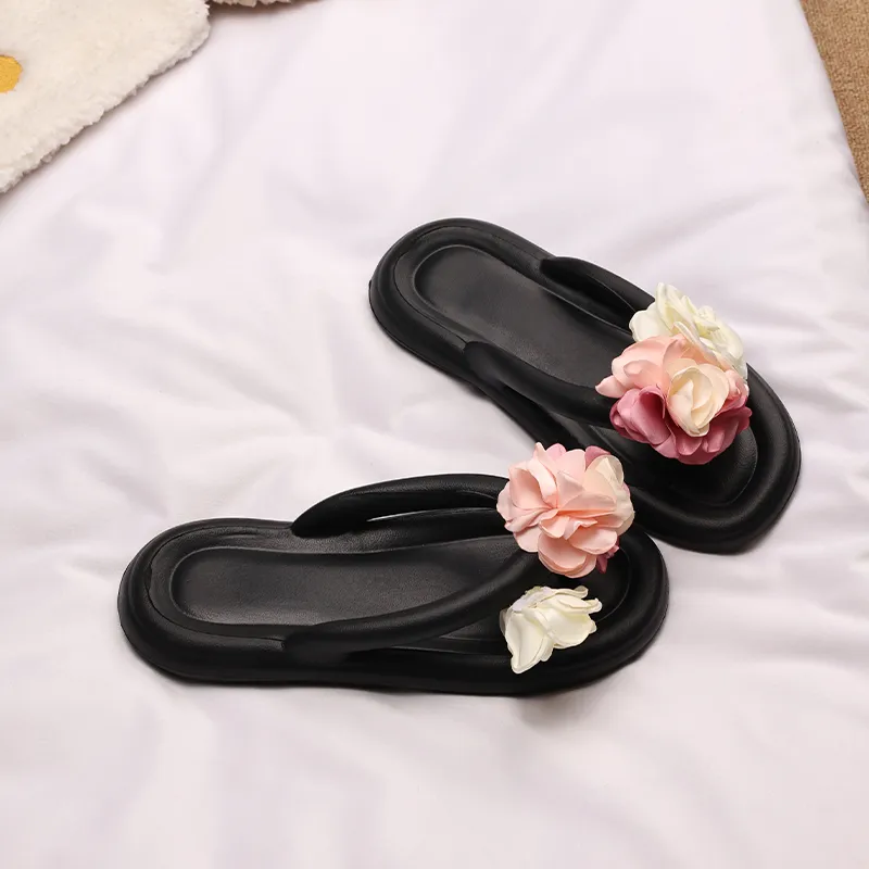 XMISTUO Soft And Bouncy Feeling Women's Summer EVA Floral Comfortable Slip Resistant Waterproof Flip Flops-25