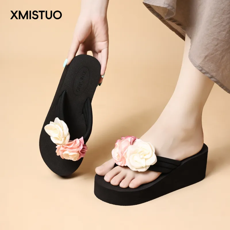 XMISTUO Quiet Abrasion Resistant Slip Resistant Flip Flops Women's-3