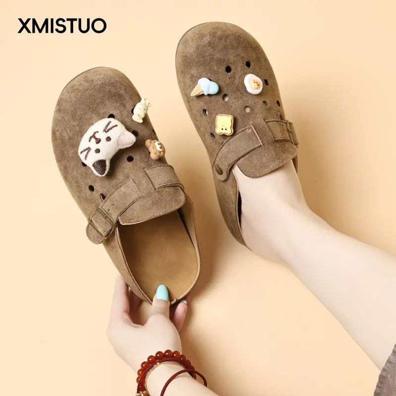 XMISTUO Quiet Abrasion Resistant Slip Resistant Closed Toe Slippers Women's-2
