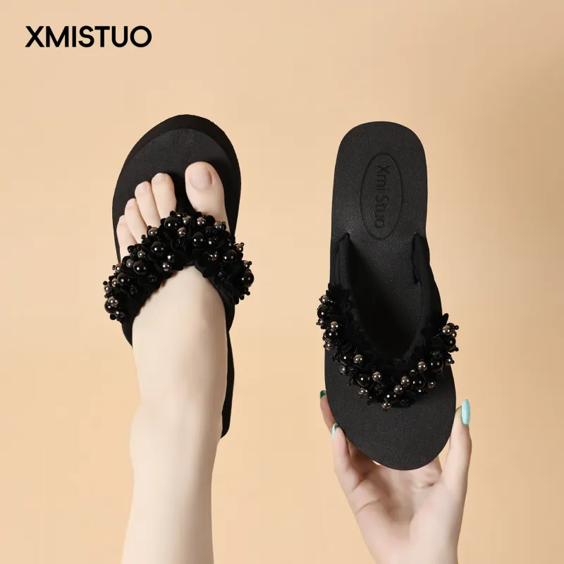 XMISTUO Quiet Abrasion Resistant Slip Resistant Flip Flops Women's-2