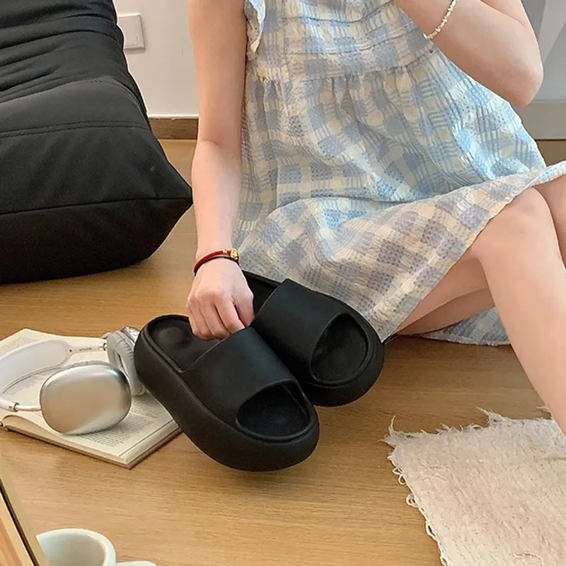 XMISTUO Minimalist Style Solid Color Platform Slippers For Women's Summer Students Home Soft Sole Comfortable Slippers-20