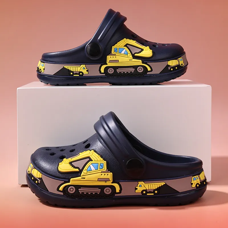 XMISTUO Men's Platform Cartoon Excavator Clogs Unicorn Home EVA Slip Resistant Casual Cute Slippers-5