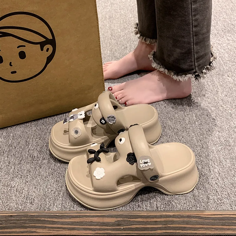XMISTUO EVA Cut-Out Quiet Slip-Resistant Slide Slippers Women's-1
