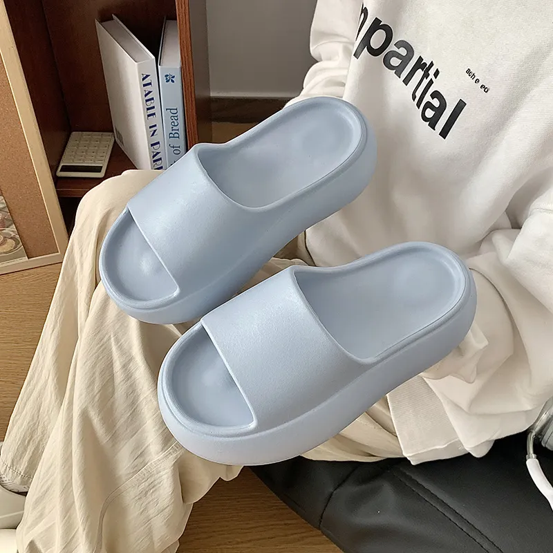 XMISTUO Minimalist Style Solid Color Platform Slippers For Women's Summer Students Home Soft Sole Comfortable Slippers-1