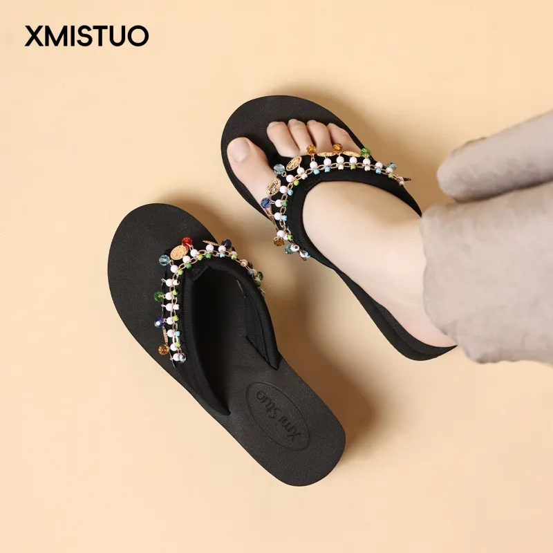 XMISTUO Quiet Abrasion Resistant Slip Resistant Flip Flops Women's-7