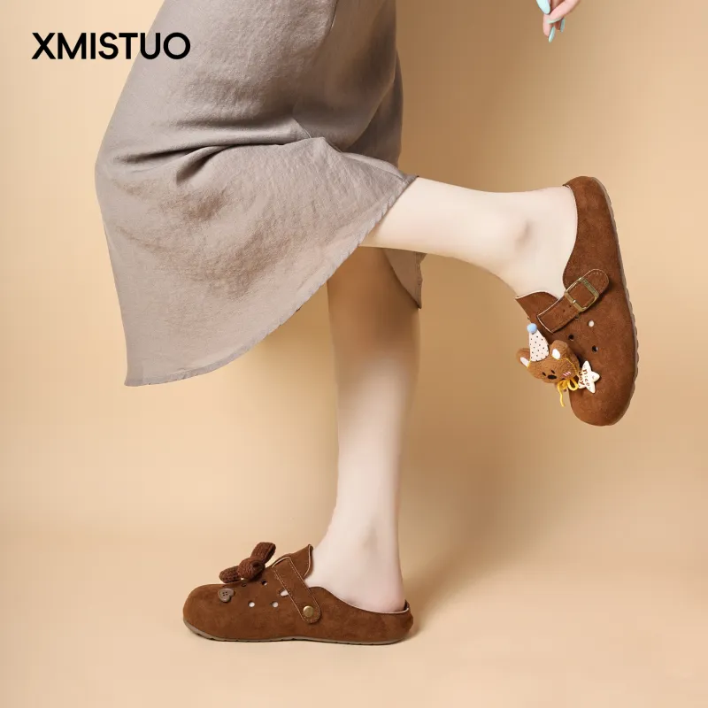 XMISTUO Quiet Abrasion Resistant Slip Resistant Closed Toe Slippers Women's-12