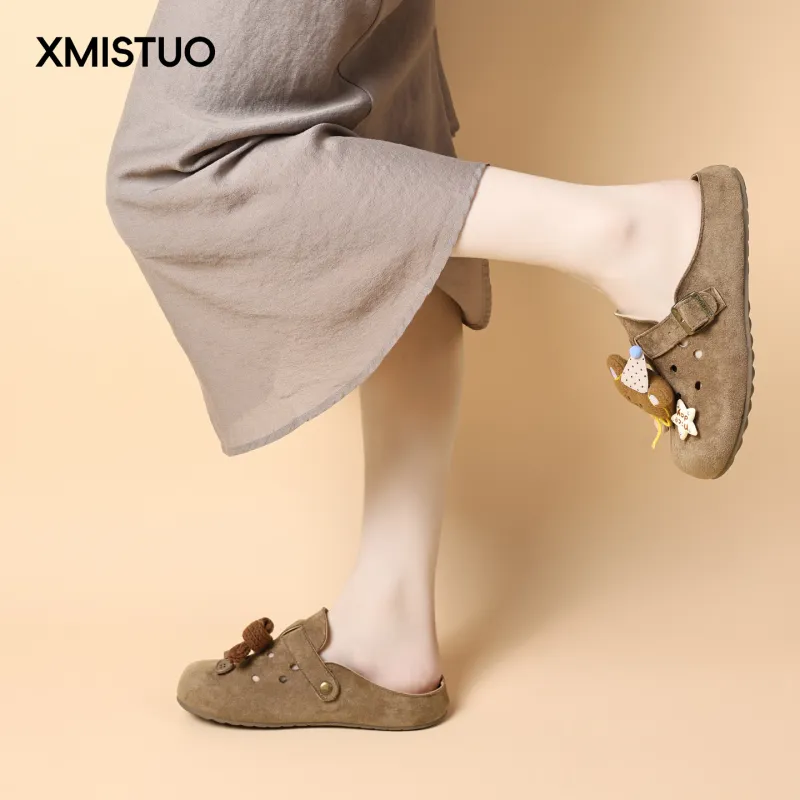 XMISTUO Quiet Abrasion Resistant Slip Resistant Closed Toe Slippers Women's-4