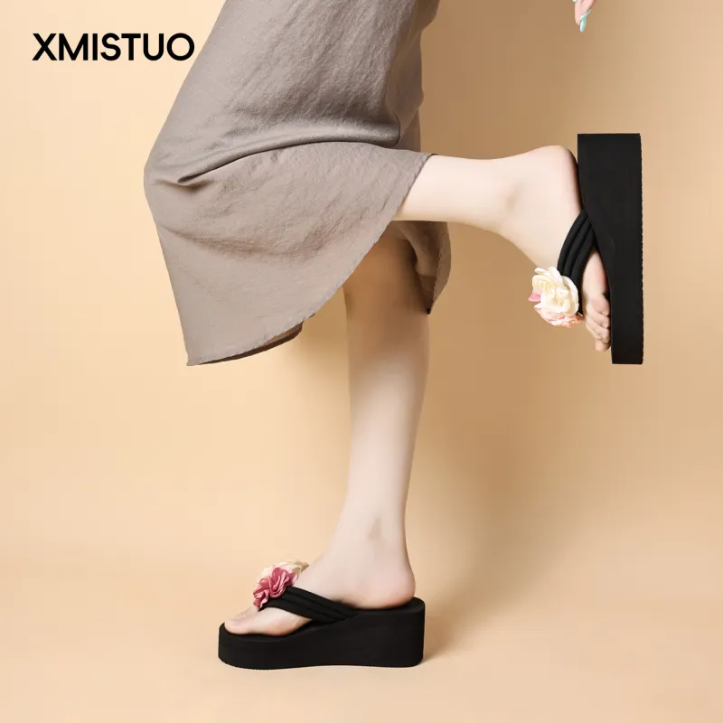 XMISTUO Quiet Abrasion Resistant Slip Resistant Flip Flops Women's-5