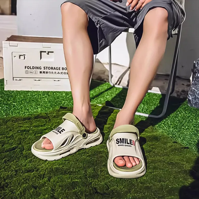 XMISTUO Teenagers Squashy And Bouncy Feeling Platform Slippers For Men's Summer Home Casual, Dual Purpose Slippers-9