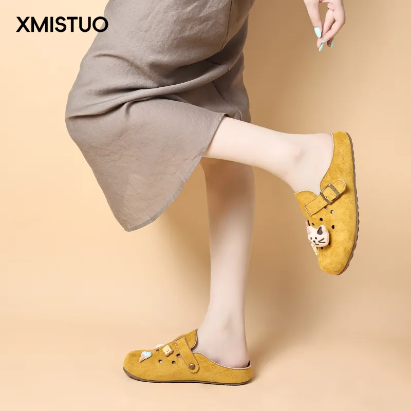 XMISTUO Quiet Abrasion Resistant Slip Resistant Closed Toe Slippers Women's-14