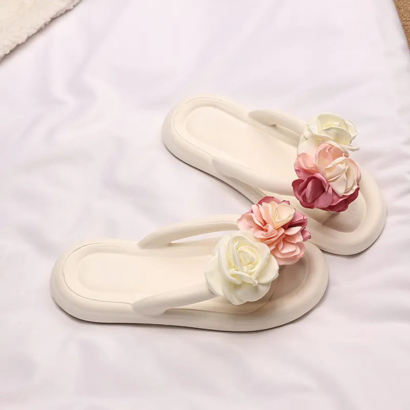 XMISTUO Soft And Bouncy Feeling Women's Summer EVA Floral Comfortable Slip Resistant Waterproof Flip Flops-5
