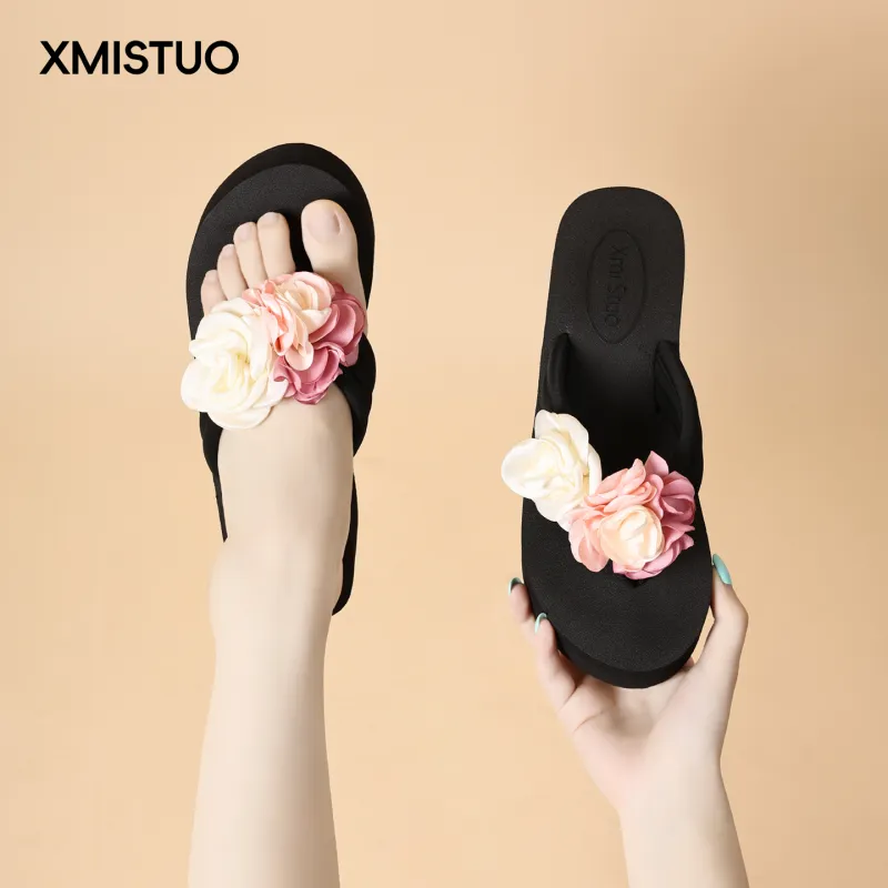 XMISTUO Quiet Abrasion Resistant Slip Resistant Flip Flops Women's-2
