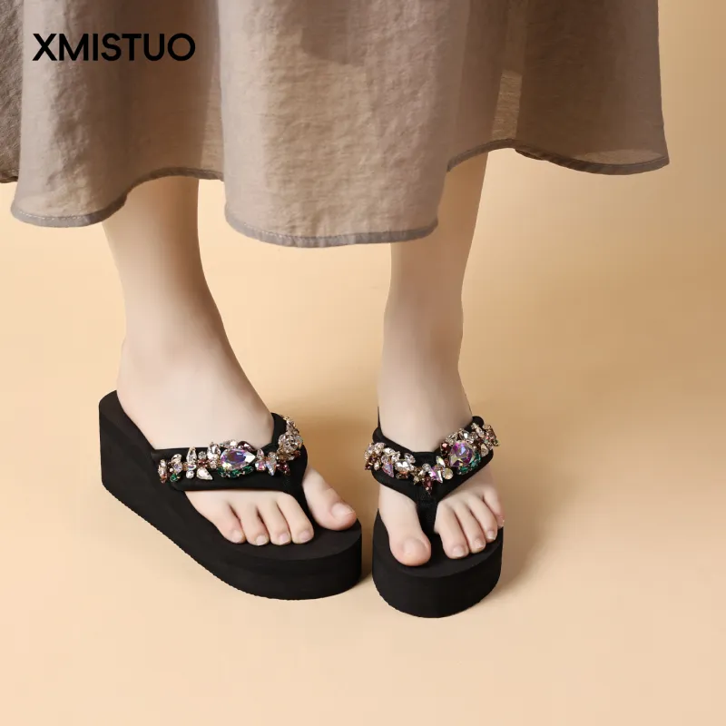 XMISTUO Quiet Abrasion Resistant Slip Resistant Flip Flops Women's-5