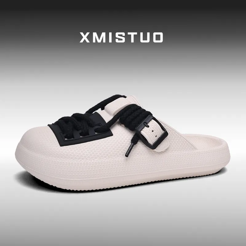 XMISTUO Premium Vintage Bucaner Men's EVA Waterproof Platform Lazy Slip on Closed Toe Couple Slippers, Home Slippers-2