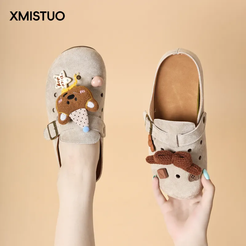 XMISTUO Quiet Abrasion Resistant Slip Resistant Closed Toe Slippers Women's-8